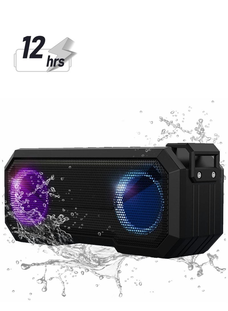 Portable Bluetooth Speaker,IPX7 Waterproof Wireless Speaker with 16W Loud Stereo Sound, Outdoor Speakers 5.0, 12H Playtime - Image 1