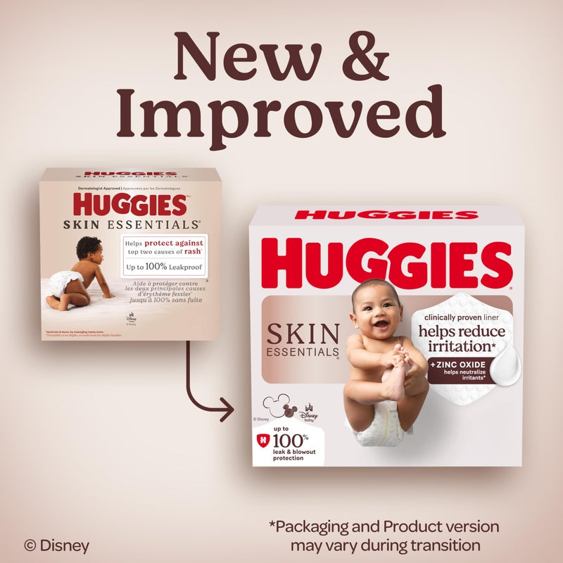 Huggies Size 5 Diapers, Skin Essentials Baby Diapers, Size 5 (27+ lbs), 132 Count (2 Packs of 66), Packaging May Vary - Image 3