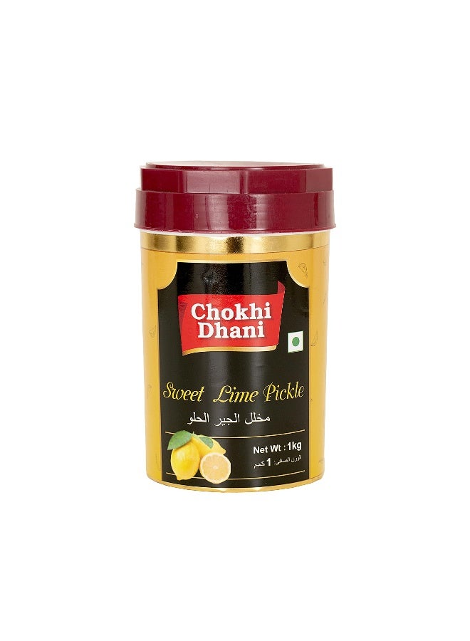 Chokhi Dhani Sweet Lime Pickle 1Kg | Traditional Indian Pickle Made with Whole Limes & Spices | Tangy & Sweet Flavour | No Preservatives - Image 1