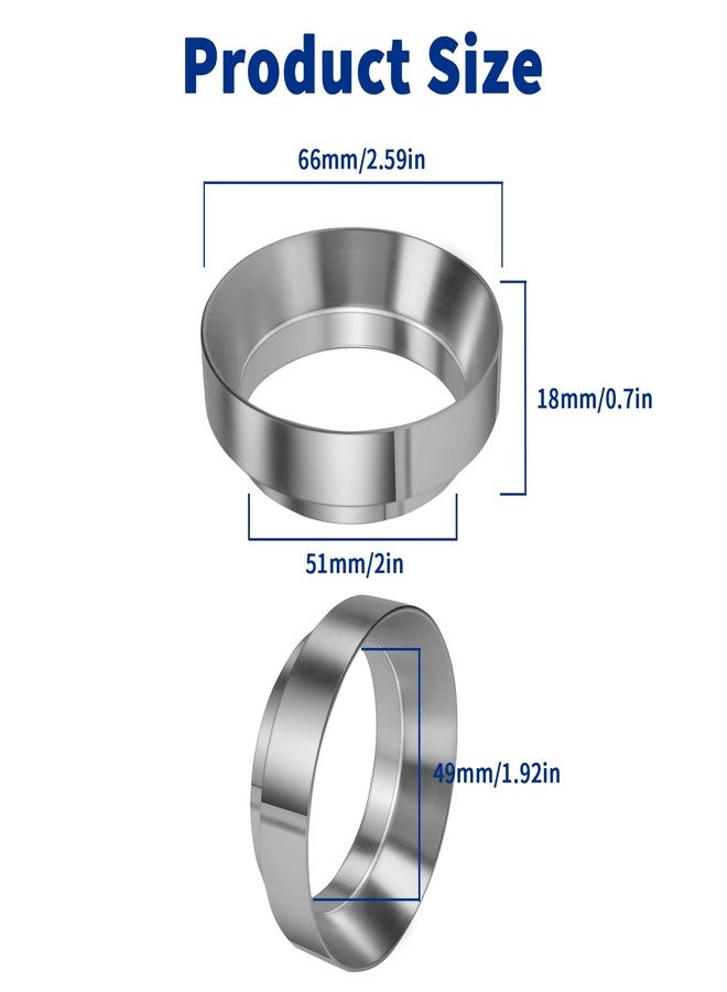 Abvsdu 51mm Espresso Dosing Funnel with Magnetic, 51mm Portafilter Funnel, Dosing-Funnels, Compatible with Filter Espresso Dosings Funnels, 8 Magnets (Silver) - Image 2
