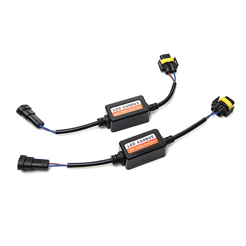 Tesnaao 2 PCS H11H8H9 Car LED Light Bulb Decoder Radio Audio LED Canbus High Beam and Low Beam Filter AntiFlicker Harness Adapter Compatible with Cars Motorcycles Black - Image 3