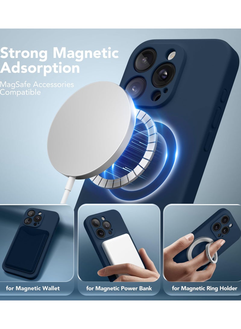 SUYDANBOX Magnetic for iPhone 15 Pro Max Case Compatible with MagSafe [Full Camera Protection][Screen Protector] Silicone Shockproof Protective Phone Case for iPhone 15 Pro Max 6.7" Cobalt Blue - Image 2