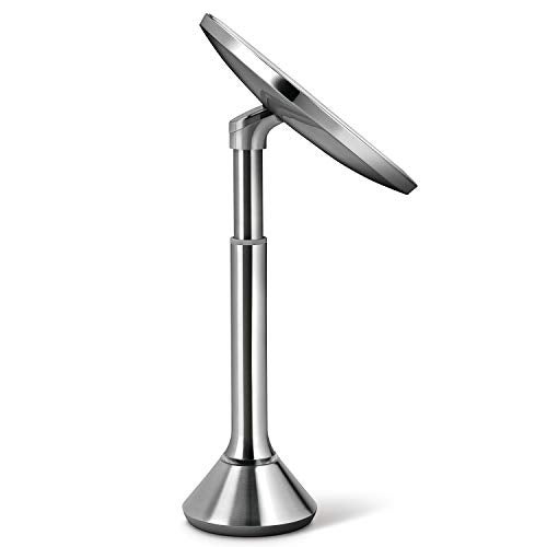 simplehuman مرآة مكياج مضاءة بالحساس من سيمبل هيومن 8" دائري، 5X تكبير، ستانلس ستيل، قابلة للشحن وبدون سلك - Image 5