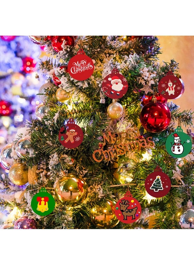 آرت ماج 50 قطعة من زينة عيد الميلاد الخشبية غير المكتملة، أقراص خشبية مستديرة فارغة للأطفال، قطع مركزية للحرف اليدوية، ديكورات معلقة للعطلات - Image 2