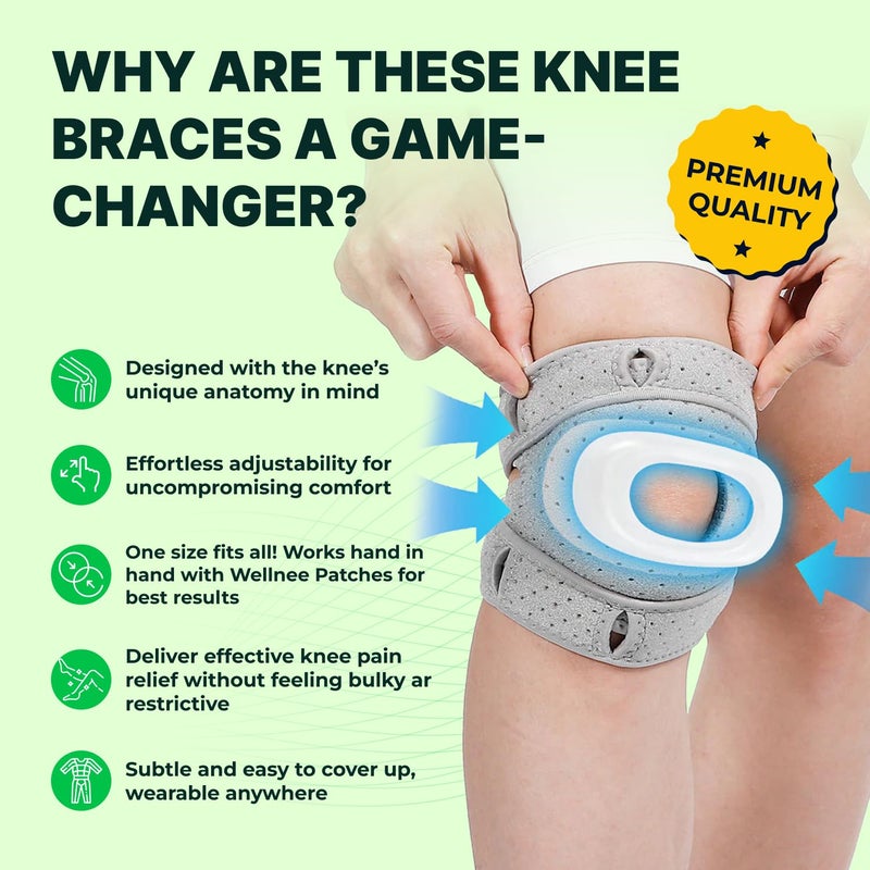 Wellnee Knee Brace with Silicone Padding - Wellknee Compression Sleeve for Men & Women - Joint Support that Massages & Boosts Circulation During Walking, Running & Exercise - Image 4