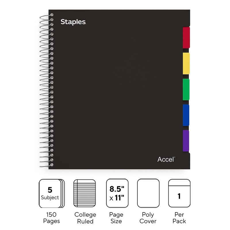Staples STAPLES Accel Durable Poly Cover Notebook 812 x 11 Office Product  - Image 2