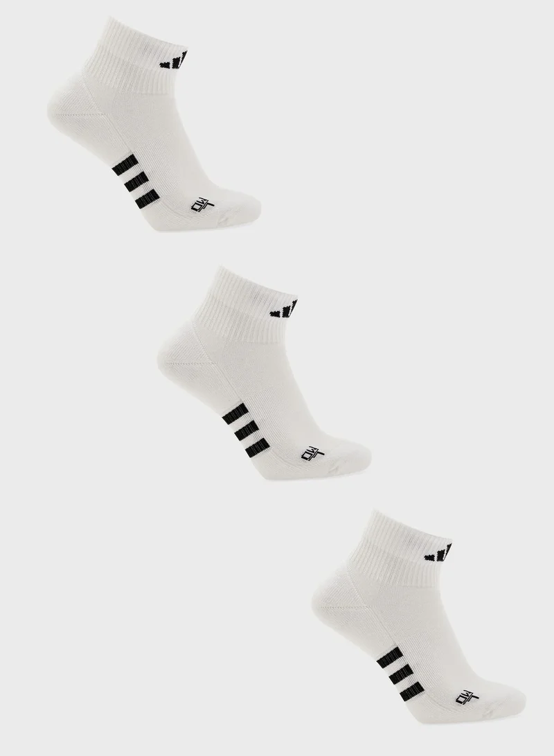 Adidas 3 Pack Performance Cushioned Socks