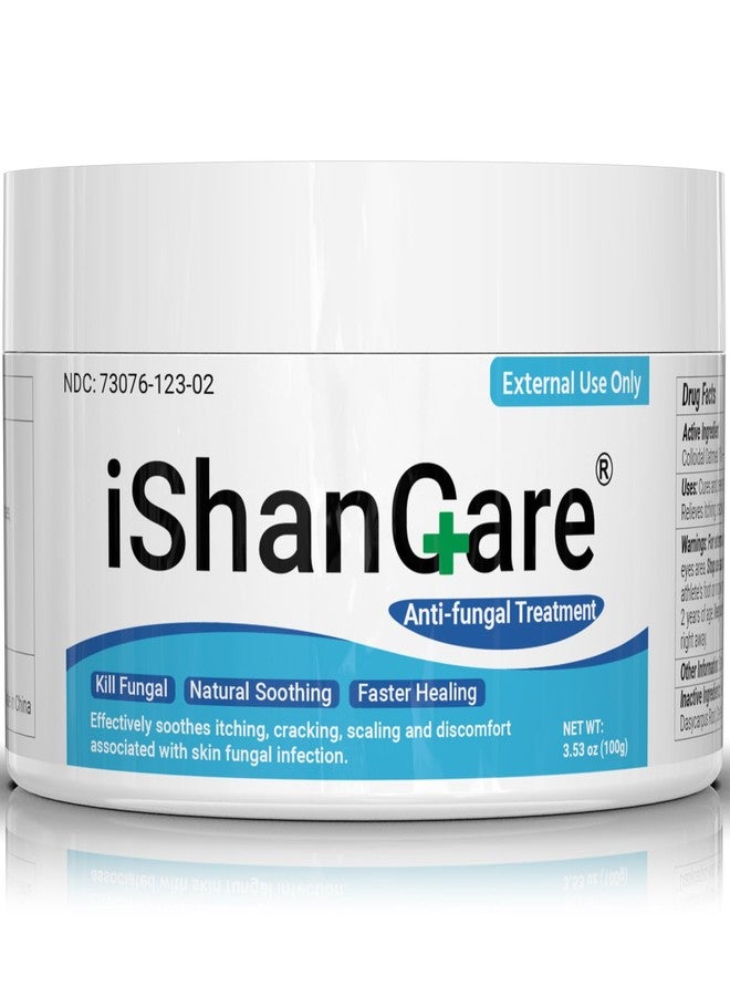 ishancare كريم إيشان كير المضاد للفطريات، كريم طبيعي بالكامل مضاد للفطريات للبشرة لعلاج قدم الرياضي، وحكة الفخذ، والقوباء الحلقية، والنخالية المبرقشة، والعدوى الفطرية، 3.53 أونصة - Image 1