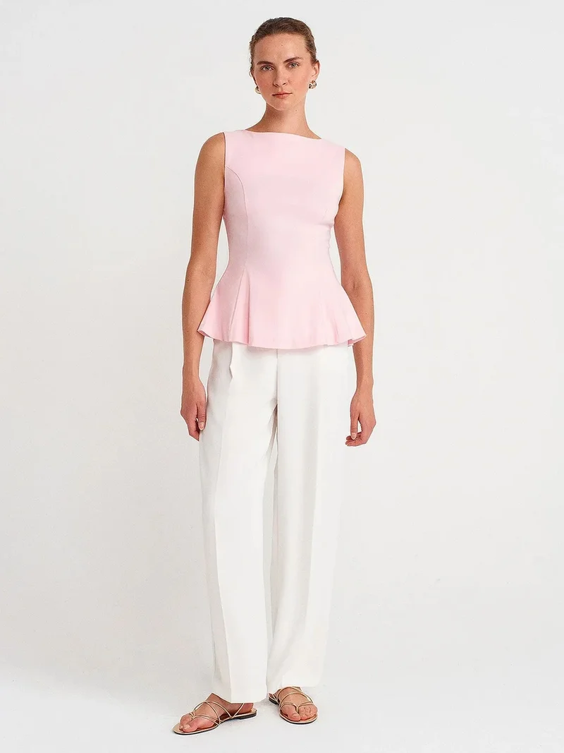 ديلفين DILVIN Fitted Seamless Peplum Top
