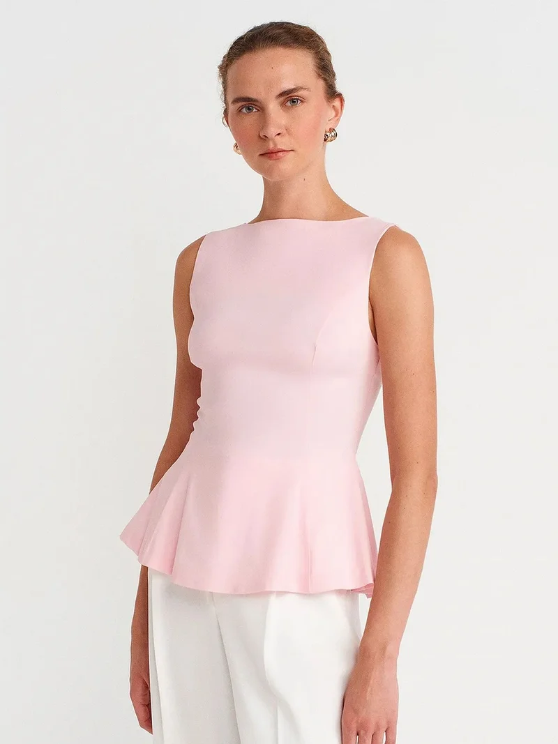 ديلفين DILVIN Fitted Seamless Peplum Top
