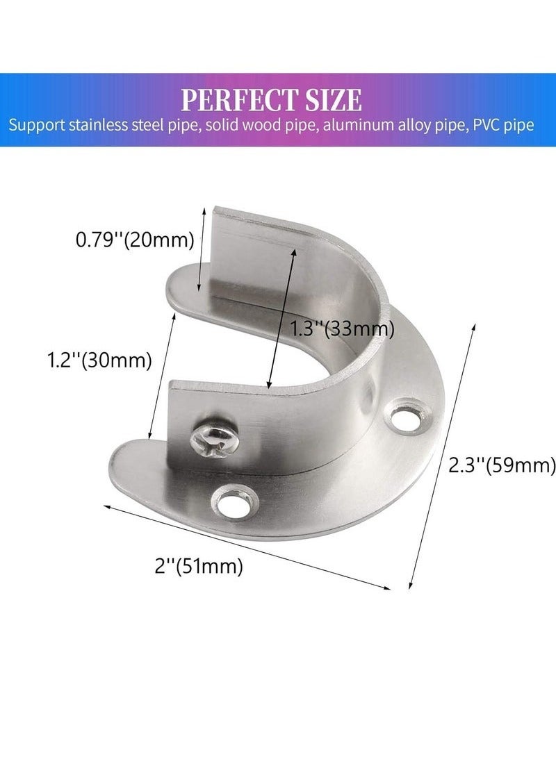Heavy Duty Closet Rod Brackets Closet Shower Rod Bracket Closet Rod Holders Closet Pole Sockets Closet Rod Supports for Rod (2 PCS, Silver)  - Image 2