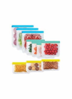 Y&D 10 Pack Reusable Silicone Bags Leakproof Freezer Food Storage for Lunch Marinate Travel 3 Gallon Snack 4 Sandwich  - Image 1