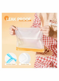 Y&D 10 Pack Reusable Silicone Bags Leakproof Freezer Food Storage for Lunch Marinate Travel 3 Gallon Snack 4 Sandwich  - Image 4