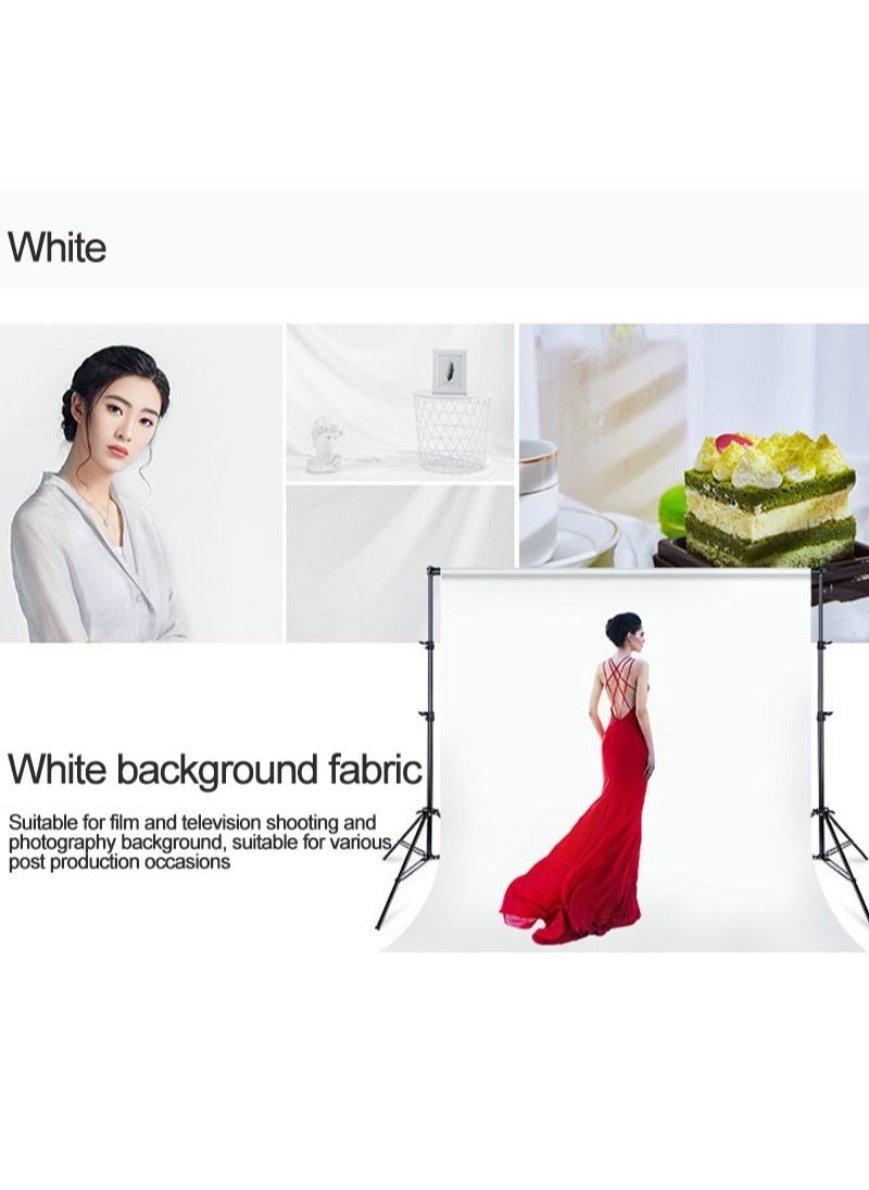FlashHawk - 3*3m/10*10ft Professional White Screen Backdrop Studio Photography Background with 4 Non-Marking Nails and Clips for Portrait Product Shooting - Image 1