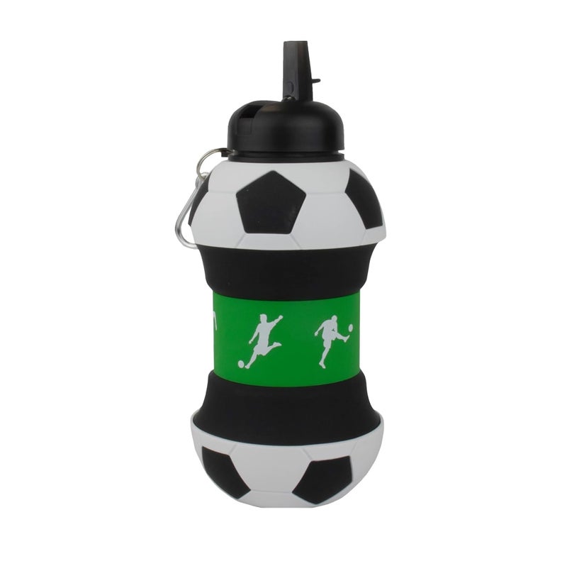 Maccabi Art Clip-On Collapsible 1 Liter  34 oz. size BPA-Free Silicone Soccer Ball Large Water Bottle for Kids - Image 5