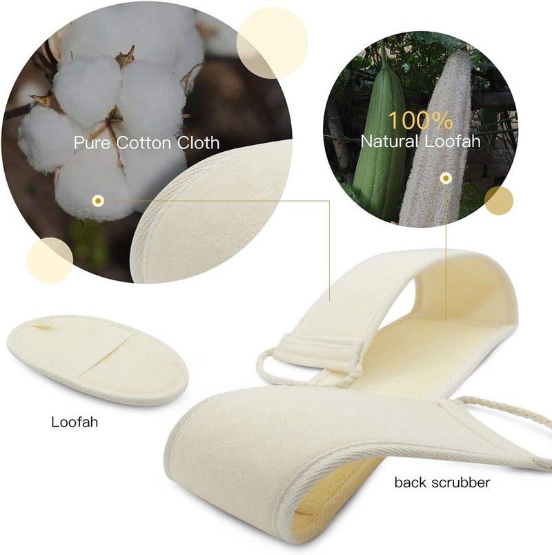 Delfino Loofah Exfoliating Back Scrubber, Shower Scrubber with Exfoliating Pad for Men and Women, Deep Clean Body Scrub (31.5 x 4 Inch) - Image 5