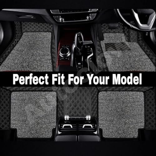 Autoclow/Premium 7D Car Mat for Kia Seltos (Model : 2023-2026) || Luxury Leather Dual-Stitch 7D Car Floor Mat Full Set || 100% Waterproof ||Color : Silver Stitch-Silver Grass (Design-1) - Image 3
