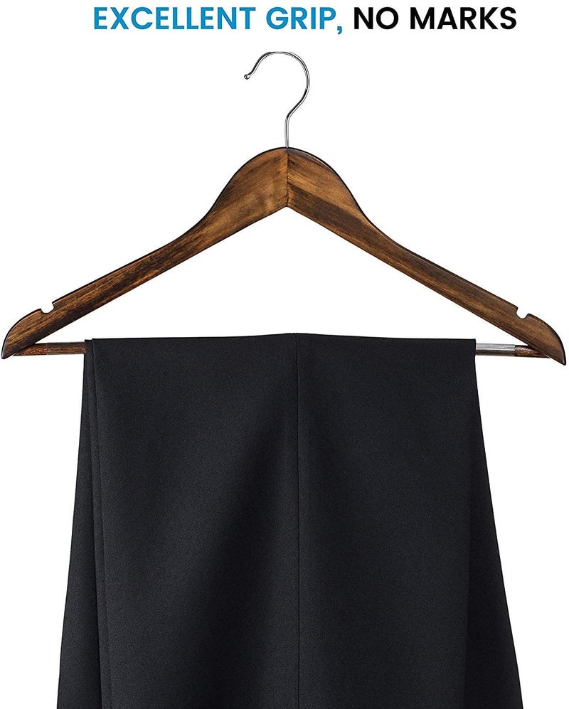 Evolluxi Lotus Wooden Hangers, Solid Wood Shirt Hangers,Dress Coat Jacket Clothes Hangers,with Extra Smooth Finish, 360 Degree Swivel Hook(Retro) (Walnut, 80) - Image 5