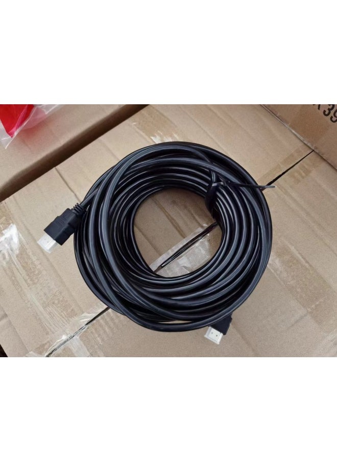 ماركة غير محددة كابل بيانات عالي الدقة من الجلد الأسود HDMI 1.4 مطلي بالذهب لجهاز كمبيوتر محيطي وجهاز عرض تلفزيوني مع كابل - طول الخط: 2.7 متر  - Image 3