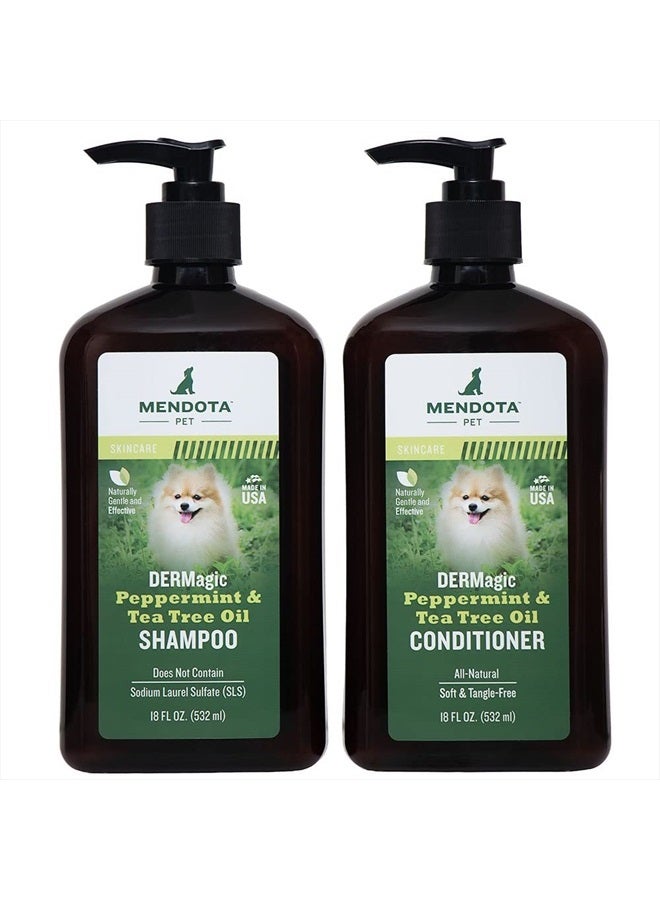 DERMagic Peppermint & Tea Tree Oil Shampoo & Conditioner 18 fl. oz. - Image 1