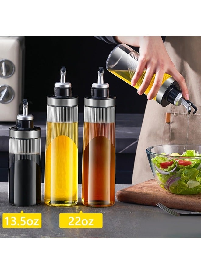 جيجيرو عبوتان من زجاجات موزع زيت الطهي سعة 650 مل، موزع زيت زجاجي عالي الصلابة خالٍ من الرصاص، موزع زيت الزيتون، زجاجات رذاذ زيت غير قابلة للتنقيط - Image 4