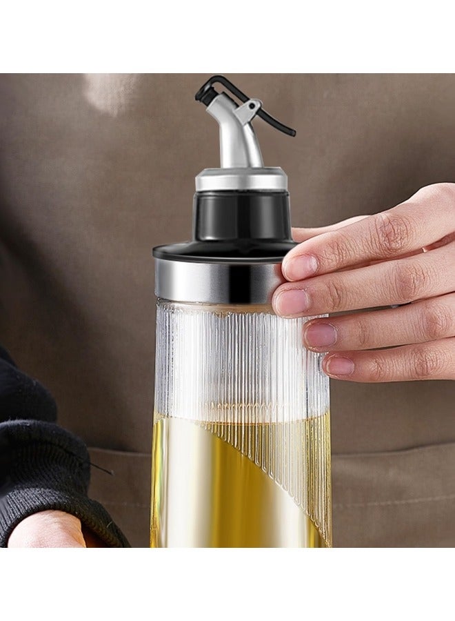 جيجيرو عبوتان من زجاجات موزع زيت الطهي سعة 650 مل، موزع زيت زجاجي عالي الصلابة خالٍ من الرصاص، موزع زيت الزيتون، زجاجات رذاذ زيت غير قابلة للتنقيط - Image 3