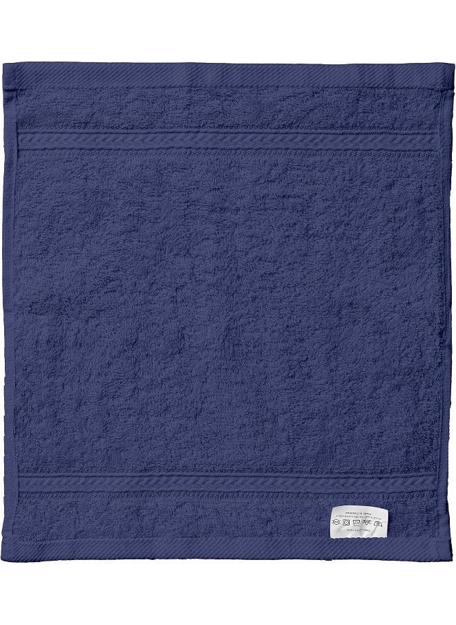 Hotel Linen Klub DEYARCO Princess Terry 100% Cotton 480 GSM Face Towel, Super Soft Quick Dry Highly Absorbent Dobby Border Ring Spun, Size: 30 x 30cm, Royal Blue  - Image 3
