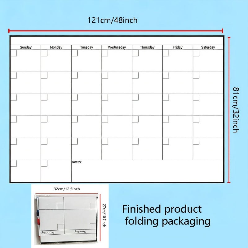 Extra Large Undated Erasable Wall Calendar 48x32 Inches with Markers and Stickers - Image 2