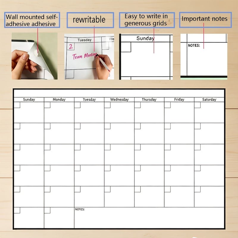 Extra Large Undated Erasable Wall Calendar 48x32 Inches with Markers and Stickers - Image 4