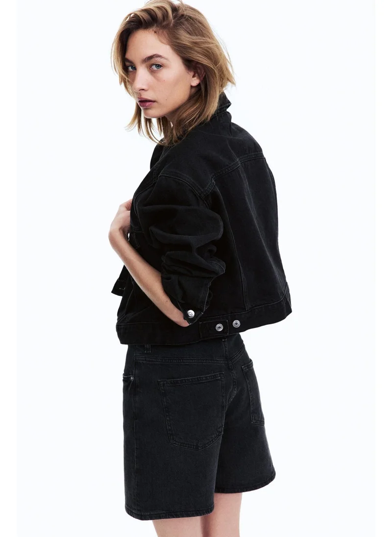 اتش اند ام High-waisted denim shorts