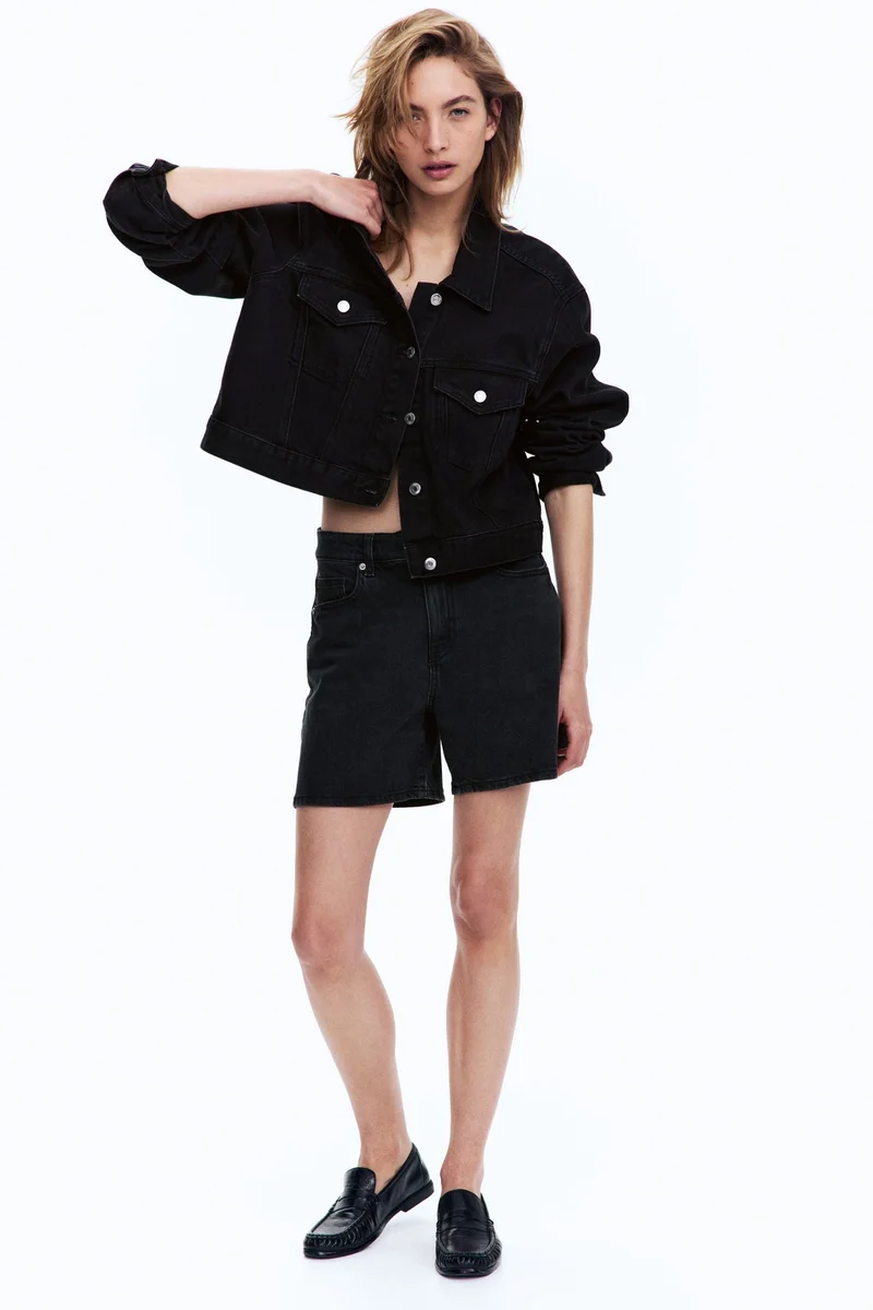 اتش اند ام High-waisted denim shorts