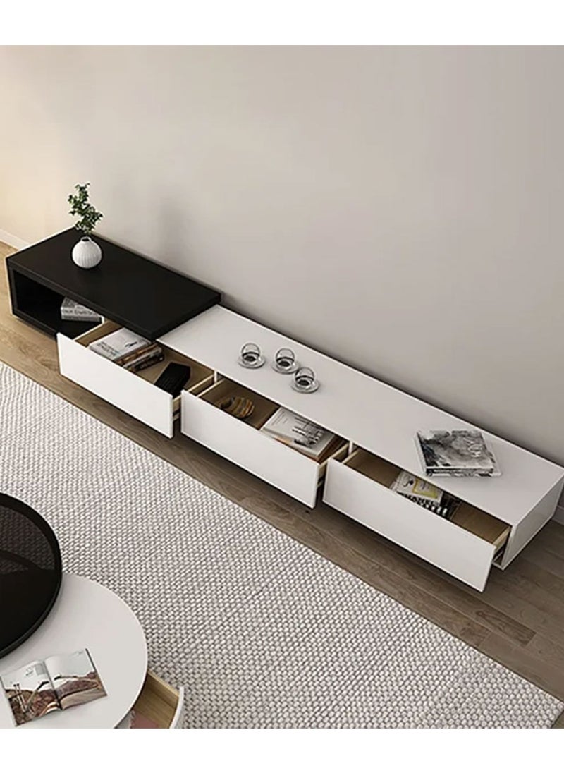 Modern TV Unit, Black*White - MZTV005