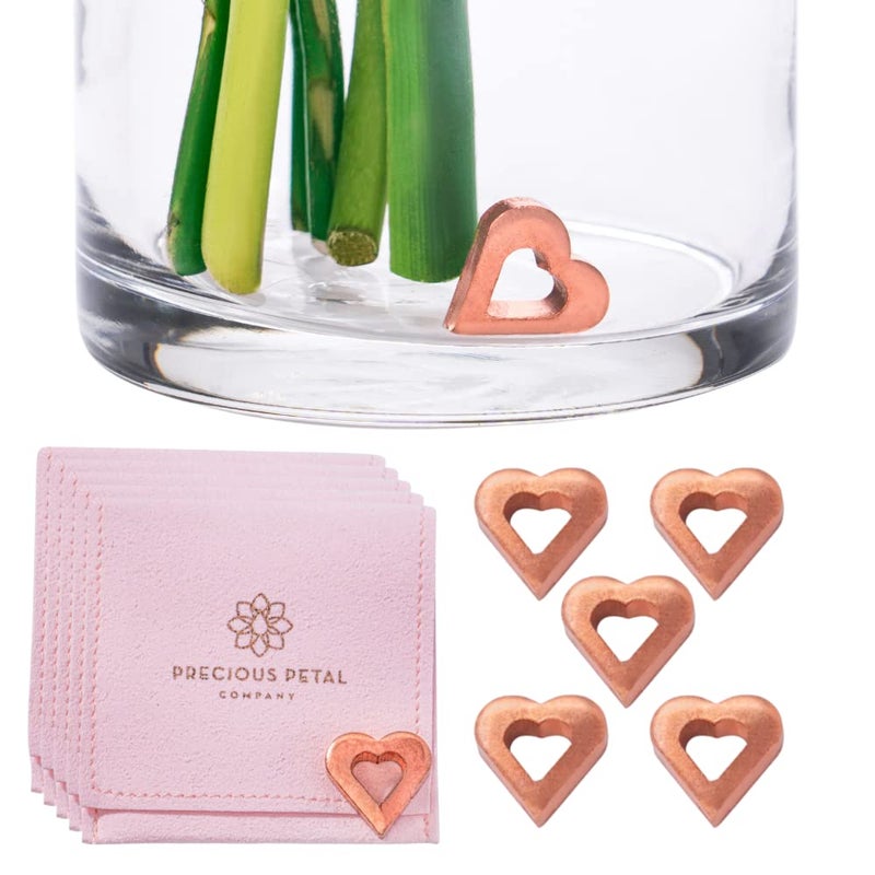 Precious Petal Co. Fresh Cut Flower Food for Fresh Cut Flowers Alternative Flower Vase Copper Charm Keeps Flower Water Clean and Clear No More Flower Food Packets 