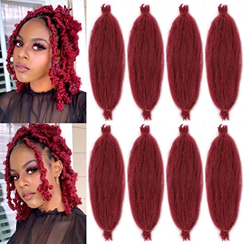 Xtrend 8 Packs Springy Afro Twist Hair Wine Red Spring Twist For Distressed Soft Locs 16 Inch Synthetic PreSeparated Crochet Braiding Hair Long Marley Twist Hair Extension For Women8 StrandsPackBUG - Image 1