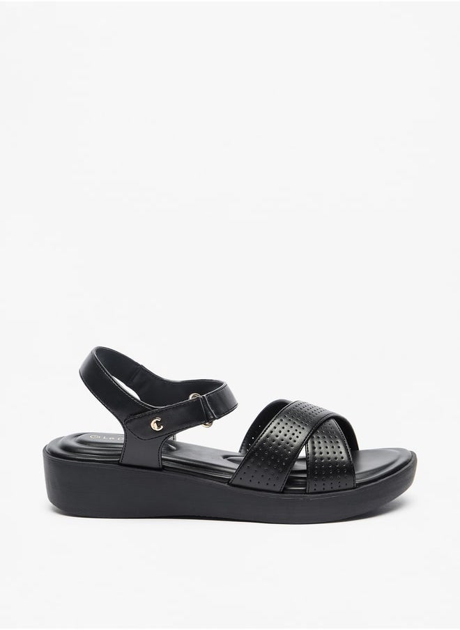 Le Confort - Women's Cross Strap Sandals with Hook and Loop Closure - Image 1