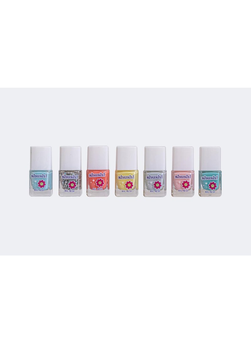 Shush! 7‑Pc Nail Polish Set – Non‑Toxic, Water‑Based - Age 5+ - Image 2