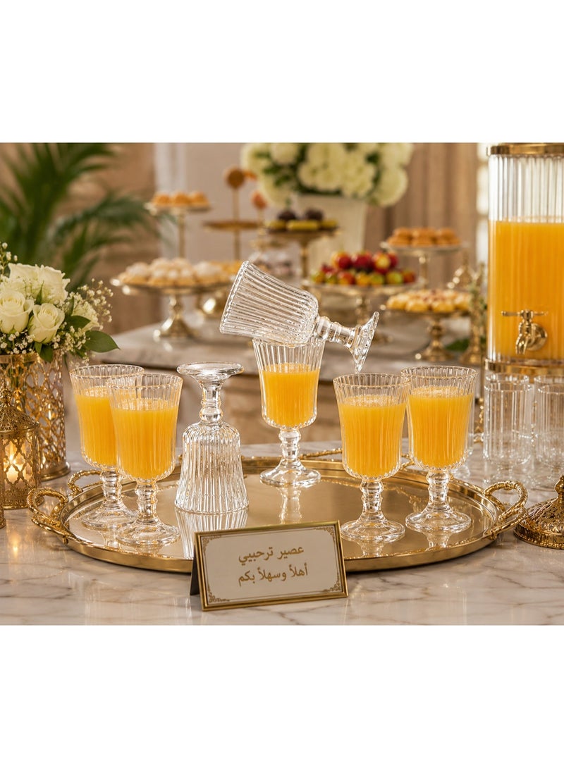 دانيا كاسات عصير وزجاج ترحيبي ميني بتصميم كلاسيك أنيق – 6 قطع | ارتفاع 10 سم 🍷✨ - Image 1