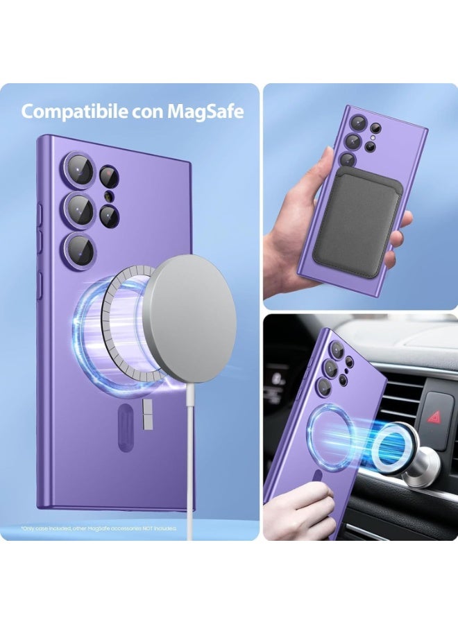 Magnetic Cover for Samsung S25 Ultra, Compatible with MagSafe Camera Lens Protector  Soft Anti-Shock for Samsung Galaxy S25 Ultra Cover Slim 2025, Purple - Image 4