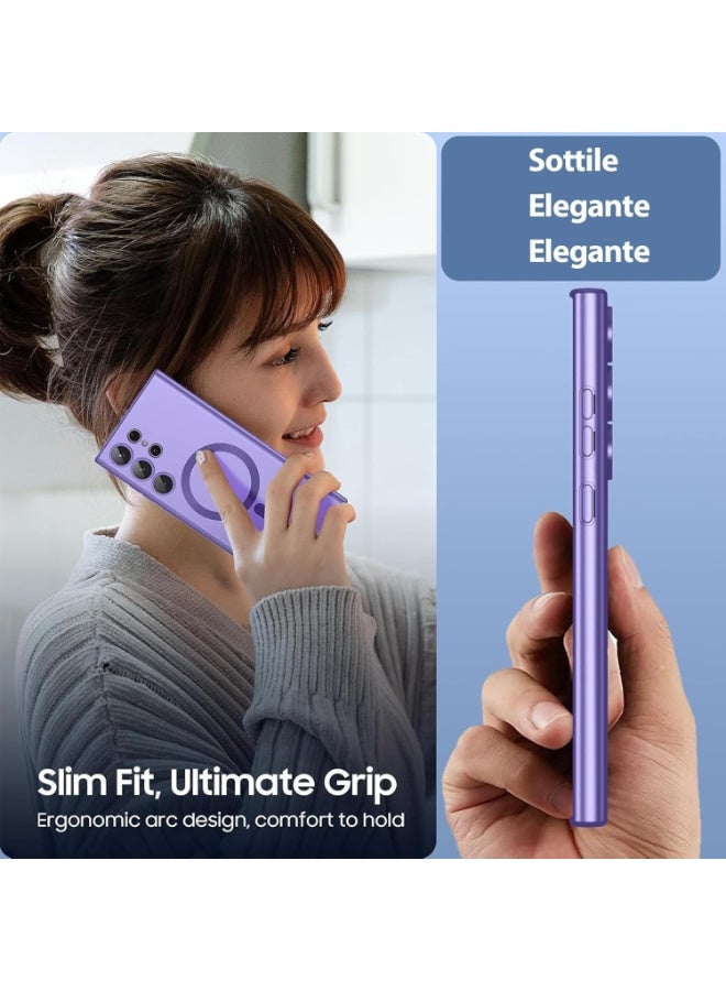 Magnetic Cover for Samsung S25 Ultra, Compatible with MagSafe Camera Lens Protector  Soft Anti-Shock for Samsung Galaxy S25 Ultra Cover Slim 2025, Purple - Image 1