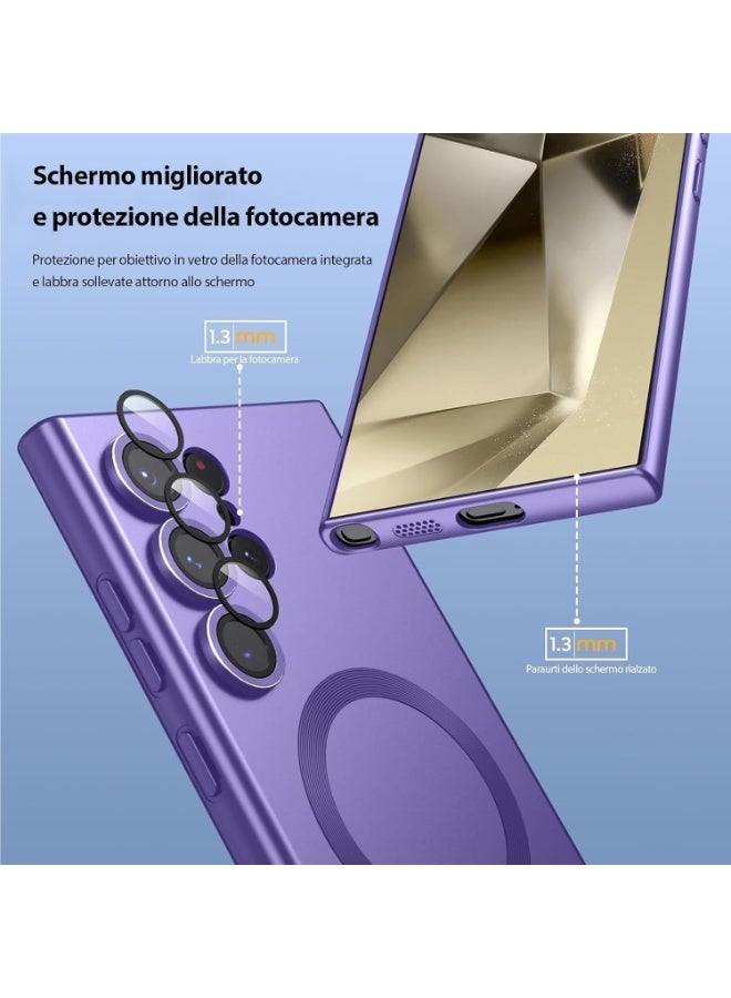 Magnetic Cover for Samsung S25 Ultra, Compatible with MagSafe Camera Lens Protector  Soft Anti-Shock for Samsung Galaxy S25 Ultra Cover Slim 2025, Purple - Image 3