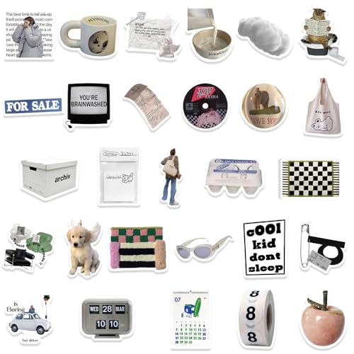 ZJSXINDI Stickers Aesthetic Waterproof Laptop Stickers Decals 57 Pcs for Water Bottle Laptop Computer Skateboard Bumper,Aesthetic Vsco Vinyl Stickers for Kids Teens Girls (Khaki) - Image 5