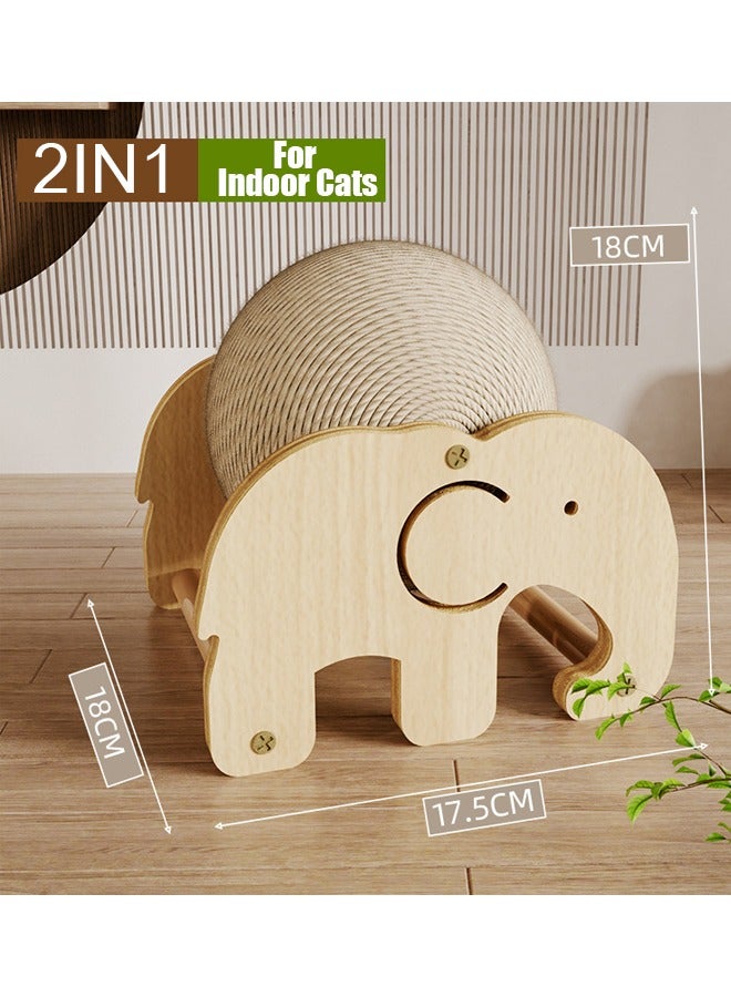 Cat Scratching Post, Cat Scratch Toy, Natural Sisal Cat Scratching Ball Cute Sisal Rope Cat Scratcher Rotating Ball Interactive Toys Nail Scratching Post for Indoor Cats,Let Your Kitties Scratch,Play & Rest Cardboard Cat House Easy to Assemble - Image 2
