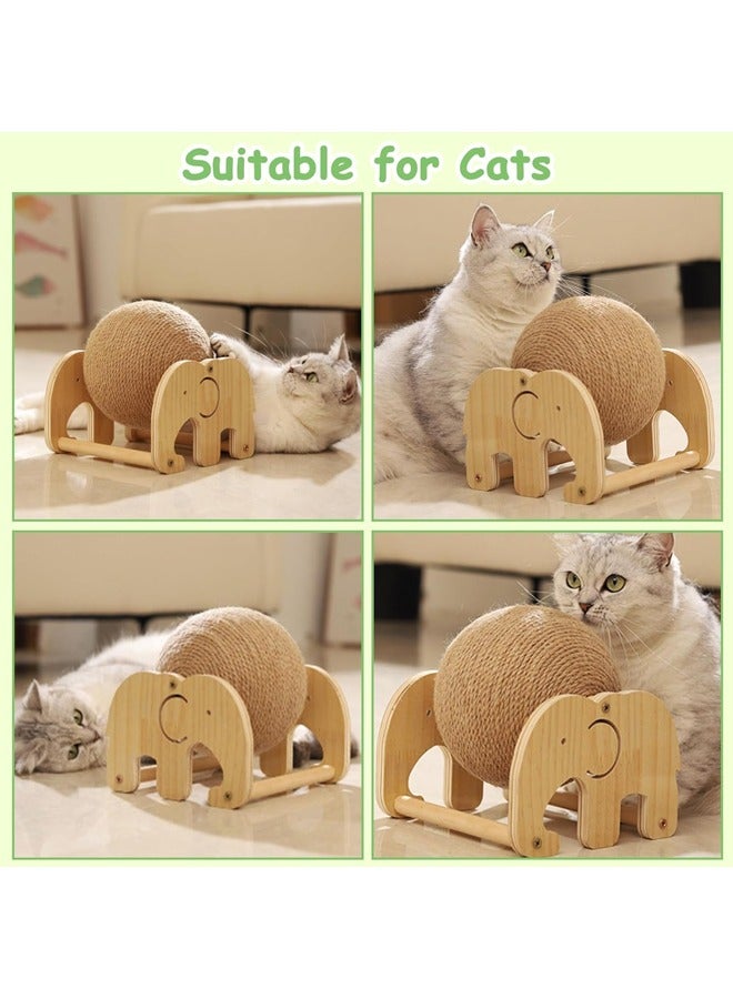 Cat Scratching Post, Cat Scratch Toy, Natural Sisal Cat Scratching Ball Cute Sisal Rope Cat Scratcher Rotating Ball Interactive Toys Nail Scratching Post for Indoor Cats,Let Your Kitties Scratch,Play & Rest Cardboard Cat House Easy to Assemble - Image 3