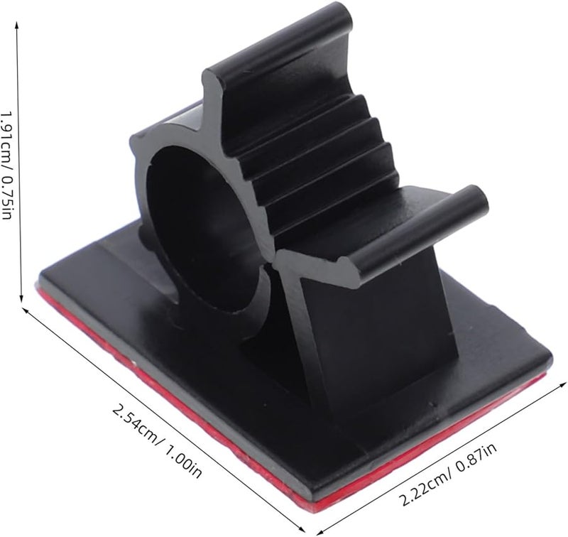 Black Acrylic Adhesive Cable Clips 30pcs Adjustable Cord Holders for Desk Cable Management - Image 3