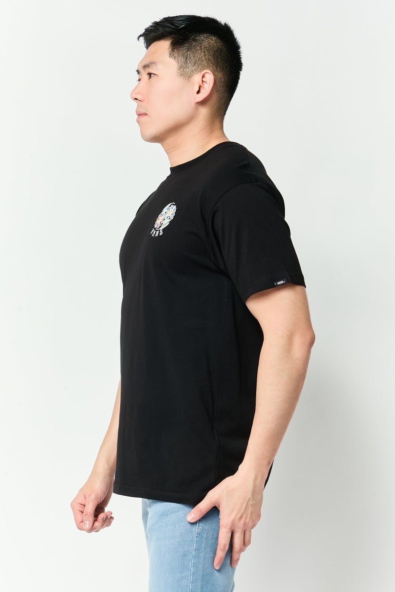 VANS Men Crew Neck Short Sleeve Graphic Print T-Shirt, Black - Image 3