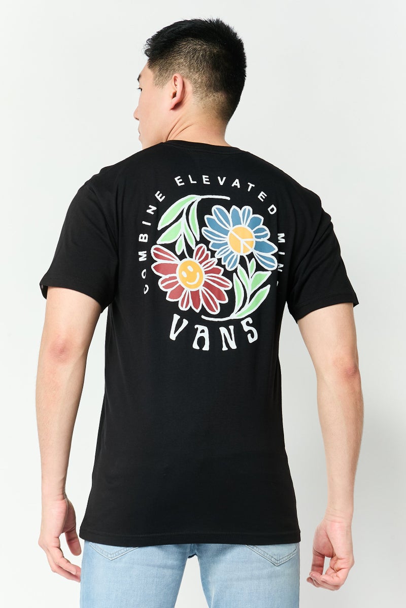 VANS Men Crew Neck Short Sleeve Graphic Print T-Shirt, Black - Image 4