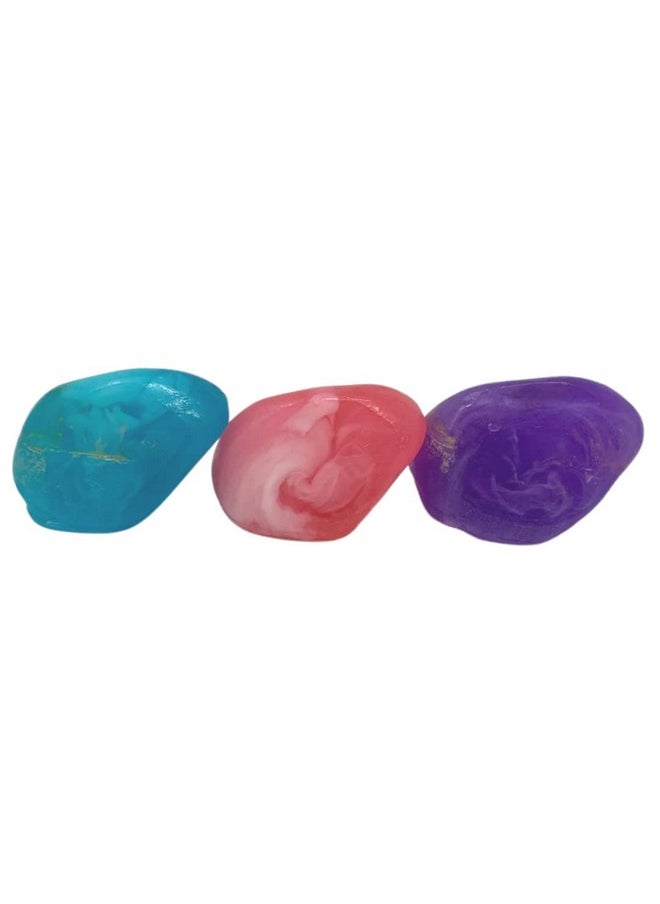 Soap Gemz│Handmade Soaps That Resemble Precious Gemz│3 X 25G Mini Soap Rocks│ (Rose Quartz Lavender Amethyst Fresh Turquoise)