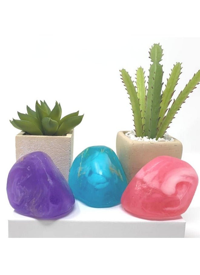 Soap Gemz│Handmade Soaps That Resemble Precious Gemz│3 X 25G Mini Soap Rocks│ (Rose Quartz Lavender Amethyst Fresh Turquoise)