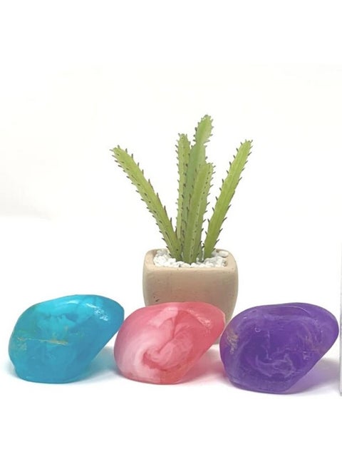 Soap Gemz│Handmade Soaps That Resemble Precious Gemz│3 X 25G Mini Soap Rocks│ (Rose Quartz Lavender Amethyst Fresh Turquoise)