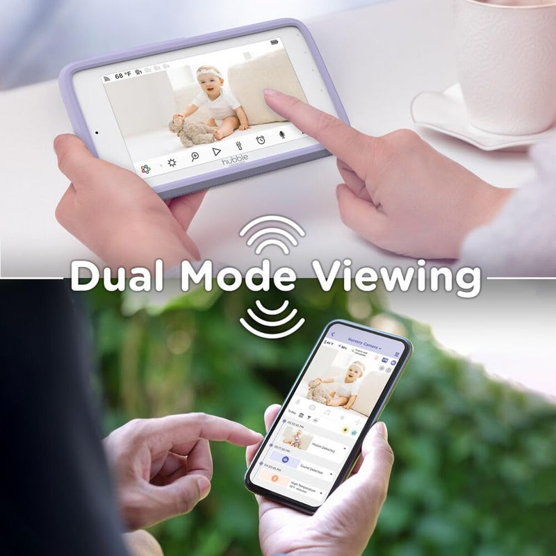 HUBBLE CONNECTED Nursery Pal Cloud Touch Smart WiFi Enabled Baby Monitor with 5 Inch HD Color Touchscreen Parent Unit Plus Preloaded Soothing Sounds Lullabies and Stories White - Image 4